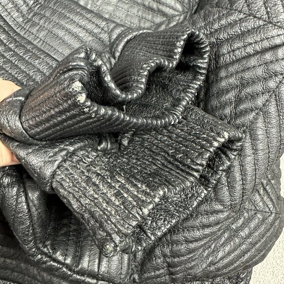 Vintage Max USA Leather Jacket Embroidered Patterned Design Hip Hop Y2K 90s XXL - Picture 16 of 16